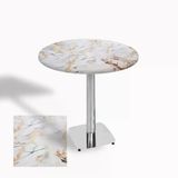 Tokyo Yuvarlak Masa (Kromnikel) Çap 80Cm - (Werzalit, Wermodin Ve Allzalit Tabla) - Gold