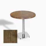 Tokyo Yuvarlak Masa (Kromnikel) Çap 80Cm - (Werzalit, Wermodin Ve Allzalit Tabla) - Rustic Dark