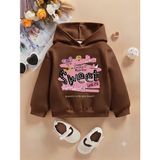 TokyoLab Sweet Baskılı Kız Çocuk Sweatshirt - Kahverengi