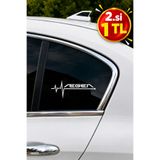 tola 18x7cm Fiat Egea araba yazısı yapışkan Sticker Kalp Ritmi hediye yedek yan cam etiketi