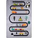Toledo Gri Figürlü Modern Geometrik Etnik Desenli Boho Makinada Yıkanabilir Hafif Hav Toz Vermez Leke Tutmaz Kaymaz Taban Dijital Makine Baskı Halı Oturma Odası Salon Yolluk Koridor Mutfak Halısı