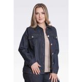 Tolga Saraçoğlu Kadın Şık Düğme Detaylı Denim Ceket 50166 Lacivert