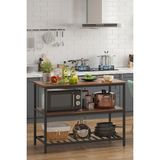 Tolia Home 3 Katlı Çok Amaçlı Mutfak Adası Yemek Masası Bar Masası Kahve Makinası ve Fırın Rafı