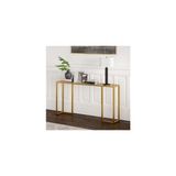 Tolia Home Modern Gold Renk Metal Iskeletli Temper Camlı Raflı Dresuar Konsol - Altın