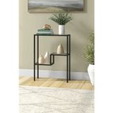 Tolia Home Modern Siyah Renk Metal Iskeletli Temper Camlı Raflı Dresuar Konsol