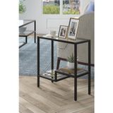 Tolia Home Siyah Renk Temper Camlı Yan Sehpa Metal İskeletli Komodin