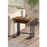 TOLIAHOME 3’lü Zigon Sehpa Metal Zigon Sehpa C Sehpa