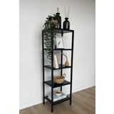 TOLIAHOME 5 Raflı Kitaplık Çok Amaçlı Aksesuar Rafı Metal Banyo Mutfak Rafı