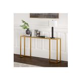 TOLIAHOME Modern Gold Renk Metal İskeletli Temper Camlı Raflı Dresuar Konsol