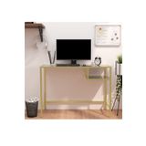 TOLIAHOME Modern Siyah Mermer Desenli Metal İskeletli Laptop Çalışma Masası Makyaj Masası