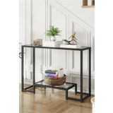 TOLIAHOME Modern Siyah Renk Metal İskeletli Temper Camlı Raflı Dresuar Konsol