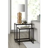 TOLIAHOME Modern Siyah Renk Metal İskeletli Temper Camlı Zigon Sehpa Yan Sehpa