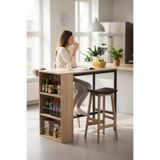 TOLIAHOME Raflı Metal Ayaklı Mutfak Masası Bar Masası Çok Amaçlı Masa Çalışma Masası