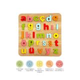 tollihy brinco Ahşap Montessori Okul Öncesi Küçük Harf Alfabe Öğretici, 29 Parça Renkli Bultak Puzzle Seti