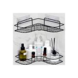 TOLMİN Store 2'li Geniş Banyo Rafı | L Tasarım Banyo Düzenleyici | Yapışkanlı Çok Amaçlı Köşe Rafı | Organizatör