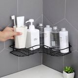 Tolmin Tekli Geniş Banyo Rafı | L Tasarım Banyo Düzenleyici | Yapışkanlı Çok Amaçlı Köşe Rafı | Organizatör - Siyah