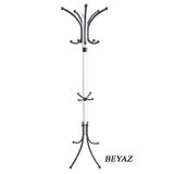 TOLUNAY Portmanto Ayaklı Askılık - Boyalı Metal Yonca Model Beyaz