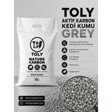 Toly Aktif Karbon Gri Kedi Kumu 10 lt (%1 Toz Oranı)