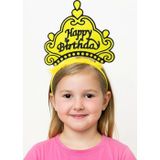 Tolzan Sarı Happy Birthday Prenses Tacı – Doğum Günü Taç Aksesuarı