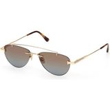 Tom Ford 1356 30F Unisex Güneş Gözlüğü - Altın
