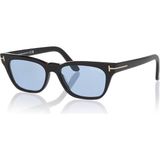 Tom Ford 1362 01V Unisex Güneş Gözlüğü Retro Stil Siyah Çerçeve Mavi Cam UV400 Koruma