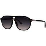 Tom Ford BRUCE FT 1026 Parlak Siyah/Koyu Gri Gölgeli 61/12/145 erkek Güneş Gözlüğü, Parlak Siyah/Koyu Gri Gölgeli, 61/12/145