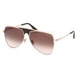 Tom Ford ETHAN FT 0935 Parlak Gül Altın/Kahverengi Gölgeli 60/13/140 unisex Güneş Gözlüğü, Parlak Gül Altın/Kahverengi Gölgeli, 60/13/140