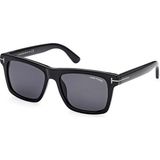 Tom Ford FT906N 01A 58 Buckley Unisex Kare Siyah Kemik Güneş Gözlüğü