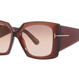 Tom Ford Güneş Gözlüğü JACQUETTA FT 0921 Parlak Koyu Kahverengi/Kahverengi 54/18/140 kadınlar