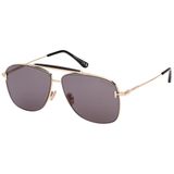 Tom Ford JADEN FT 1017 Parlak Gül Altın/Gri 60/12/145 unisex Güneş Gözlüğü, Parlak Gül Altın/Gri, 60/12/145