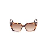 Tom Ford Kadın Güneş Gözlüğü - Cat-Eye Sarı Havana Çerçeve Kahverengi Degrade Cam Form Ft1030