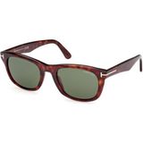 Tom Ford Larkin TF1076 54N Koyu Havana Yeşil Camlı Kare Kedi Gözü Güneş Gözlüğü - Havana - Yeşil