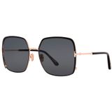 Tom Ford RAPHAELA FT 1006 Mat Siyah/Duman 60/18/135 kadın Güneş Gözlüğü, Mat Siyah/Duman, 60/18/135