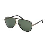 Tom Ford Rupert FT1340 01N Erkek Metal Aviator Güneş Gözlüğü - Koyu Yeşil - Altın