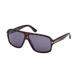 Tom Ford William FT1335 52V Erkek Güneş Gözlüğü Dark Havana - Gri - Mavi