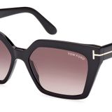 Tom Ford WINONA FT 1030 Parlak Siyah/Açık Menekşe Gölgeli 53/15/140 kadın Güneş Gözlüğü, Parlak Siyah/Açık Menekşe Gölgeli, 53/15/140