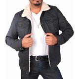Tom Free Store Içi Kürklü Kışlık Erkek Kot Ceket - Gri - Dropsuz - 2XL