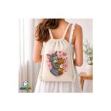 Tom Ve Jerry Büzgülü Keten Çanta C348