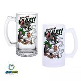 Tom Ve Jerry Kulplu Bira Bardağı Buzlu Veya Şeffaf Seçenekli 0361