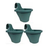 Tom1 Askılı Balkon Saksı Seti, 20 Cm Boy, 3 Litre Hacim, 3 Adet Yeşil