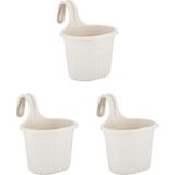Tom1 Askılı Balkon Saksı Seti, 22.2 Cm, 3 Litre, 3 Adet, Beyaz - Çok Renkli