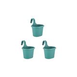 Tom1 Askılı Balkon Saksıları, 22,2 cm, 3 Litre, 3 Adet Yeşil