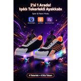Tomato Bags Erkek Çocuk Tekerlekli Patenli Işıklı Ayakkabı, Pratik Akıllı Bağcıklı 2'si 1 Arada Paten Spor Ayakkabı