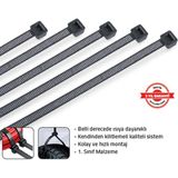 Tomax Plastik Kilitli Kelepçe 5X200 mm Siyah