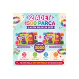 TOMBİ-X 2 Adet 1500 Parça Lastik Bileklik Yapım Seti Toplam 3000 Parça