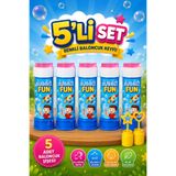 TOMBİ-X 5’li Bubble Fun Köpük Baloncuk Oyuncağı Çocuklar İçin Eğlenceli Baloncuk Seti
