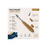 TOMBİ-X Ahşap Saplı Metal Spatula Yağlı Boya ve Akrilik Boya İçin NO:1