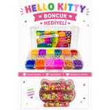 TOMBİ-X Lastik Örgü Bileklik Ve Kolye Yapma Seti 1500 Parça - orta boy -hello kitty model hediyeli