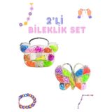 TOMBİ-X Lastik Örgü Bileklik Ve Kolye Yapma Seti 2'li Set Panda ve Kelebek model