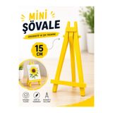 TOMBİ-X SARI Mini Dekoratif Şövale 15 cm – Masaüstü Fotoğraf ve Kart Standı